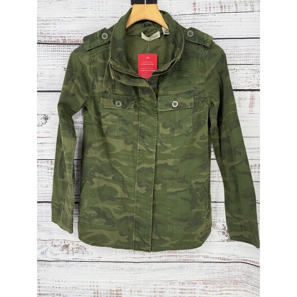 NWT‎ Kersh Army Camo Lightweight Utility Full Zip Jacket Small Safari Evereve - Picture 1 of 4